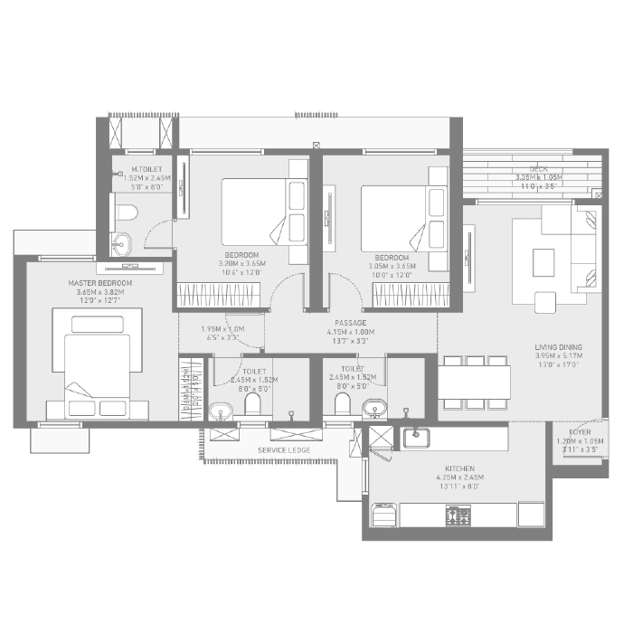 Birla Taranya Airoli Floor Plan 3 BHK